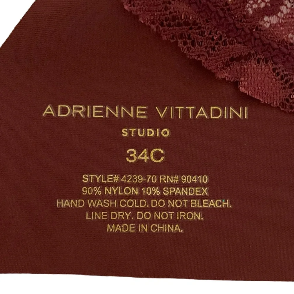Adrienne‎ Vittadini Floral Lace Padded Bra NWT Size34 C